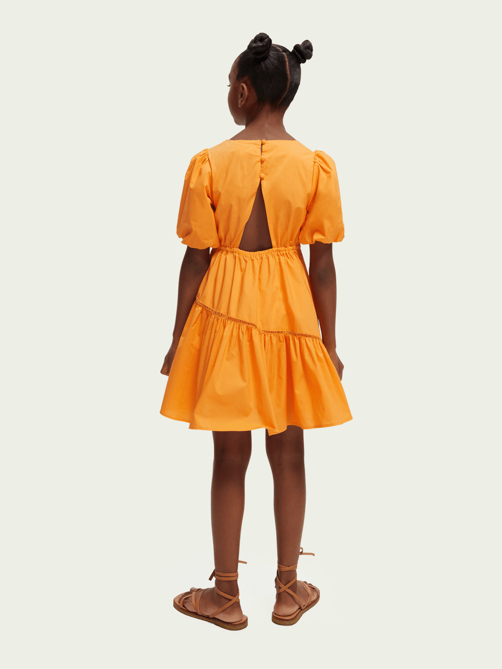 Scotch & Soda Puff S/S Midi Dress w/Back Cutout _Orange 170640 - 0232 - NorthGirls