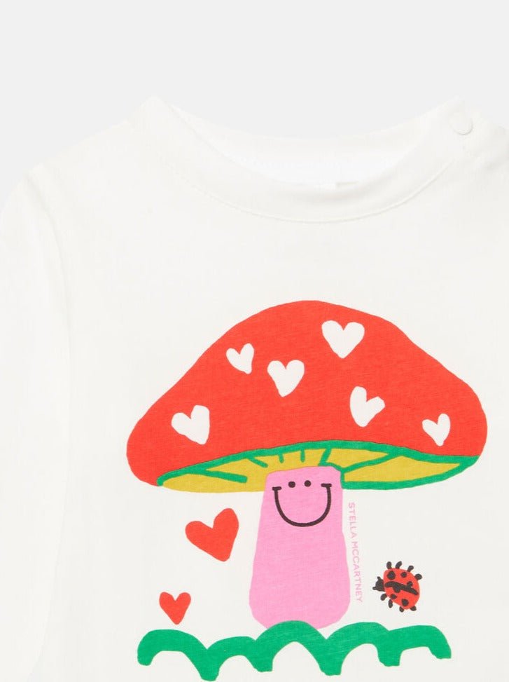 Stella McCartney Baby T-Shirt w/Mushroom Print _White 8R8140 - Z0434 - 101 - NorthGirls