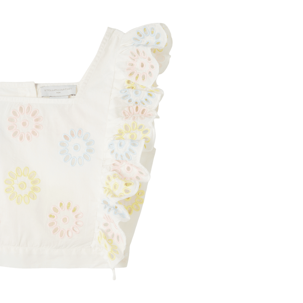 Stella McCartney Crop Sleeveless Eyelet Blouse _White TS5A32 - Z1142 - 101EM - NorthGirls