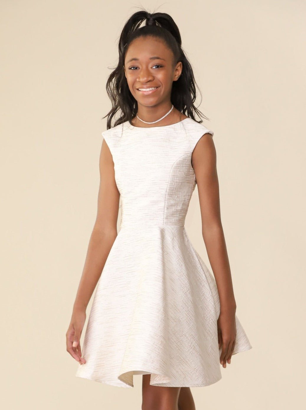 UDT ARIELLE Jacquard Fit & Flare Cap Sleeve Dress _T3886K - NorthGirls
