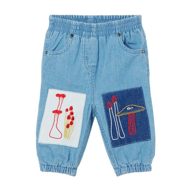 Stella McCartney Baby Denim Pants w/Mushrooms _Blue 8R6080-Z0522-606