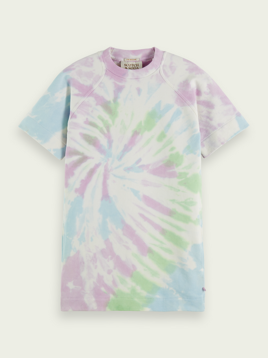 Scotch & Soda Tie Dye Cotton T-Shirt Dress _Purple 171431-2860